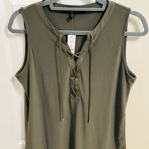 White House Black Market Lace Up Tank NWT!!!